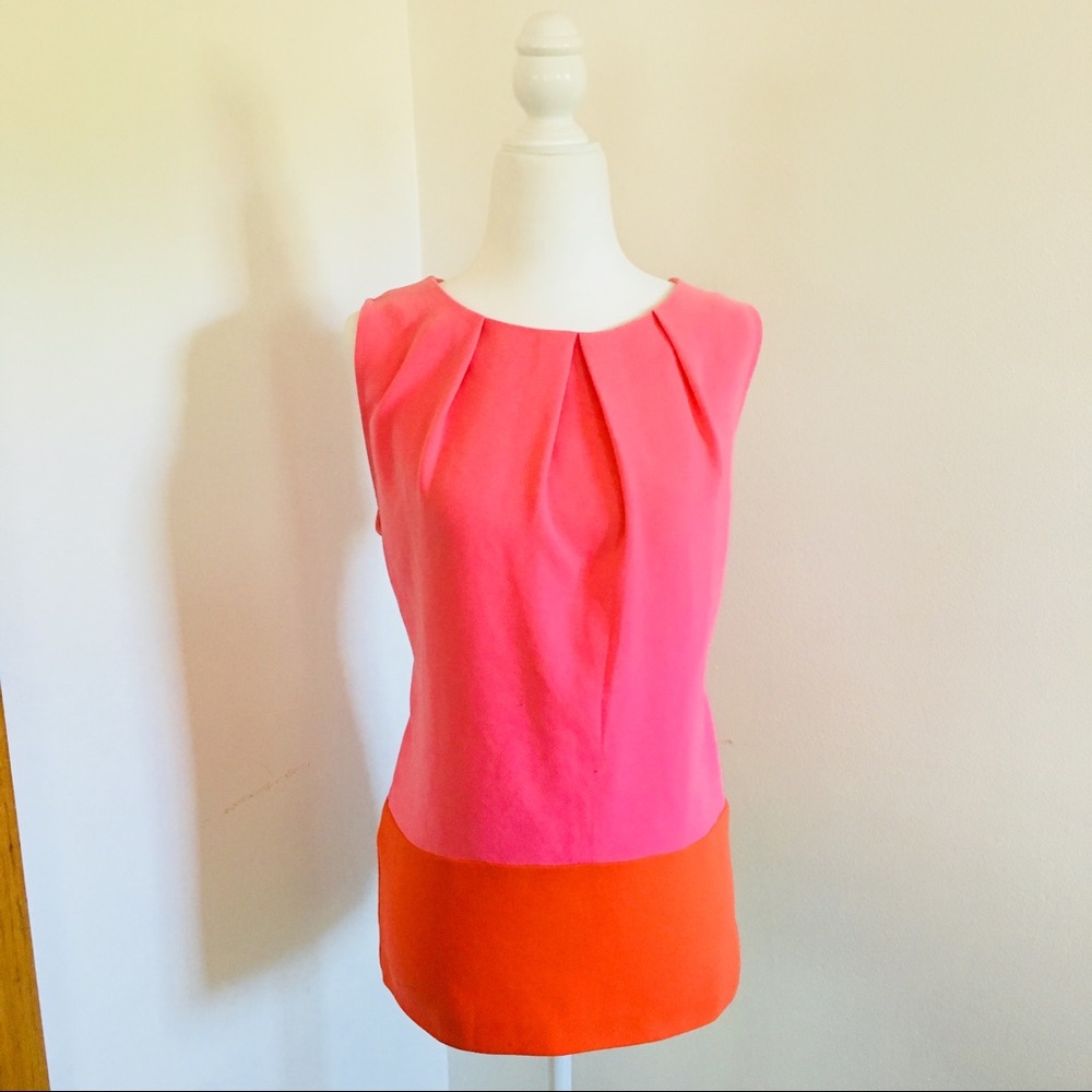 Loft Pink Tank Orange Color Block